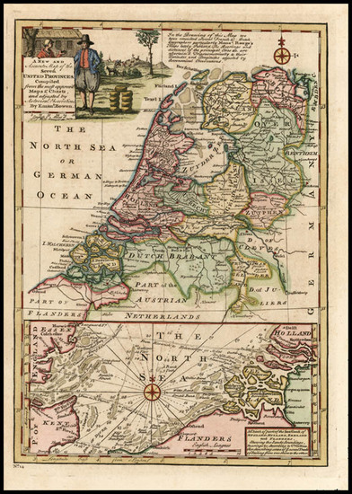 65-Europe and Netherlands Map By Emanuel Bowen