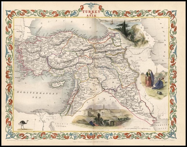 62-Europe, Turkey, Mediterranean, Asia, Middle East and Turkey & Asia Minor Map By John Tallis