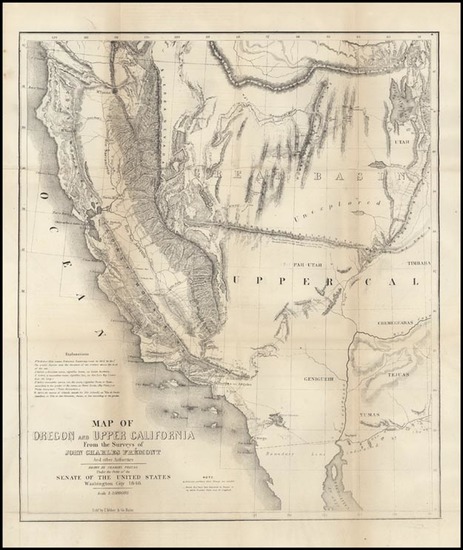 93-Southwest, Rocky Mountains and California Map By John Charles Fremont / Charles Preuss