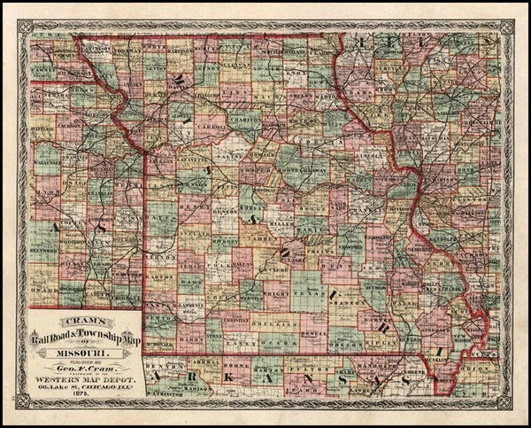 24-Midwest and Plains Map By George F. Cram