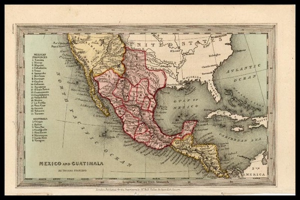 5-Texas, Southwest, Rocky Mountains and California Map By Thomas Starling