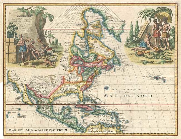 63-North America Map By Johann Justine Gebauers