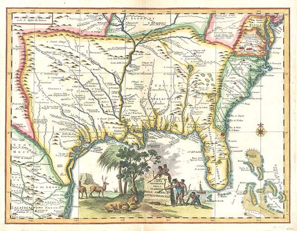 72-South, Southeast, Texas and Midwest Map By Giambattista Albrizzi