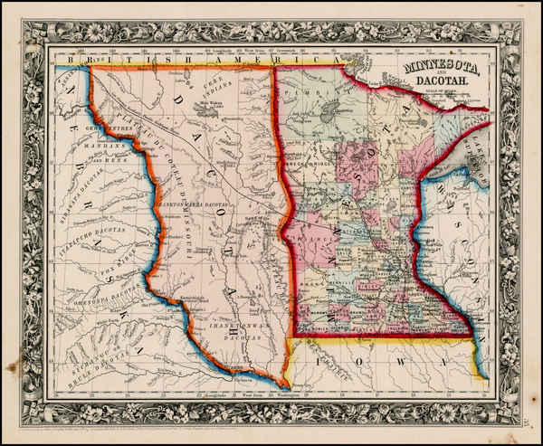 22-Midwest and Plains Map By Samuel Augustus Mitchell Jr.