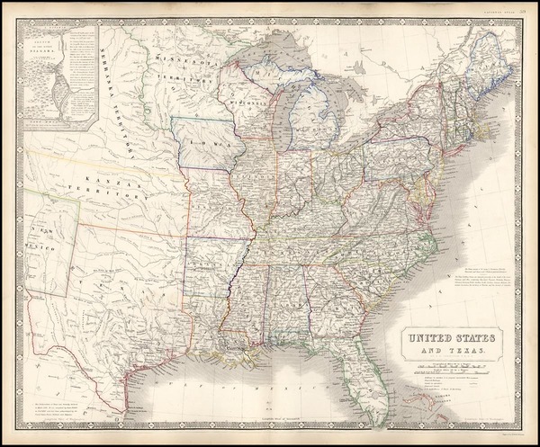 40-United States, Texas and Plains Map By Alexander Keith Johnston