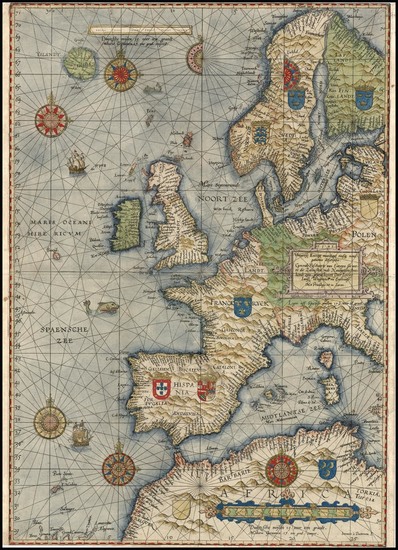 37-Europe and Europe Map By Lucas Janszoon Waghenaer