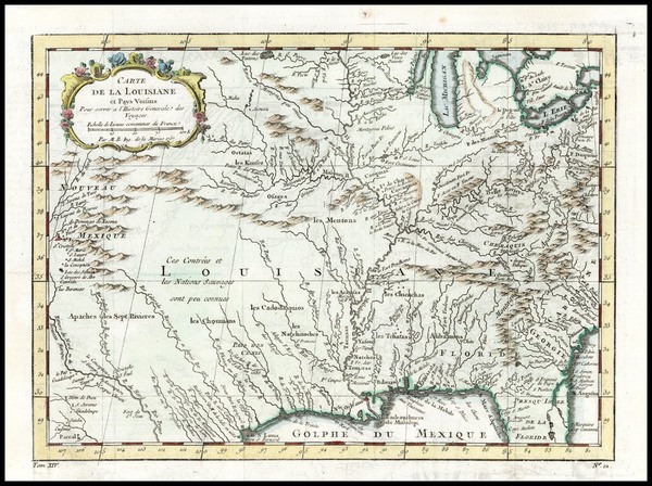 59-South, Southeast, Midwest and Southwest Map By Jacques Nicolas Bellin