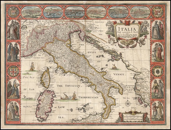 20-Europe, Balkans, Italy, Mediterranean and Balearic Islands Map By John Speed