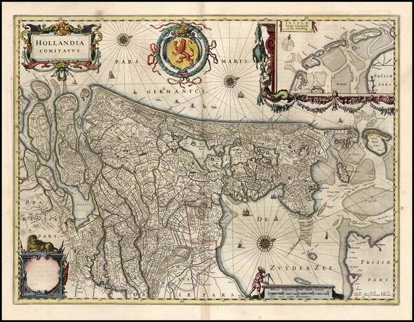 29-Europe and Netherlands Map By Willem Janszoon Blaeu