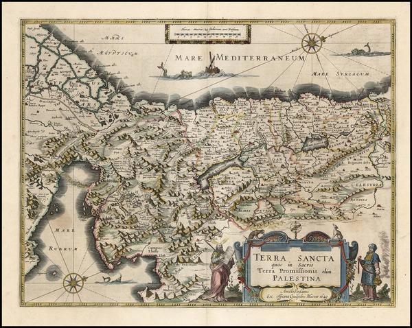 56-Asia and Holy Land Map By Willem Janszoon Blaeu