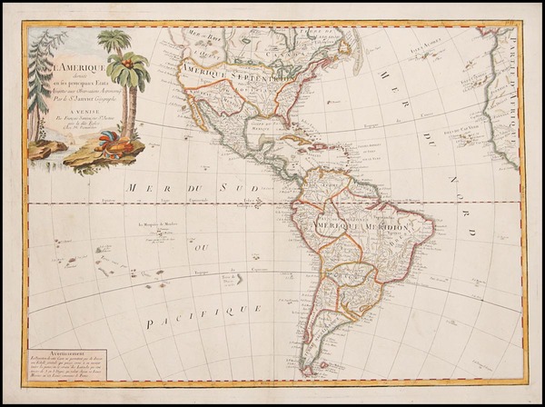 3-South America and America Map By Paolo Santini / Giovanni Antonio Remondini