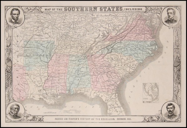 6-United States, South, Southeast and Texas Map By Harper