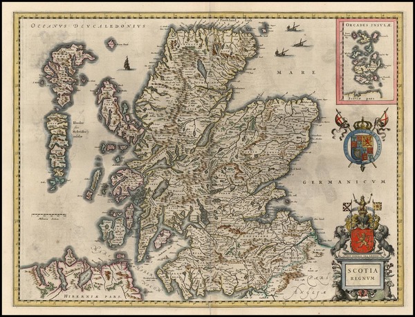 56-Scotland Map By Willem Janszoon Blaeu