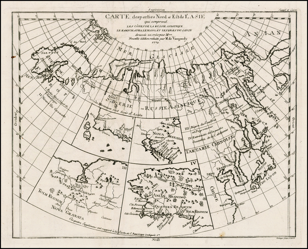 85-Alaska, Japan and Russia in Asia Map By Denis Diderot / Didier Robert de Vaugondy