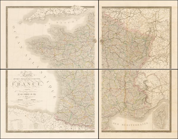 22-France Map By J. Andriveau-Goujon
