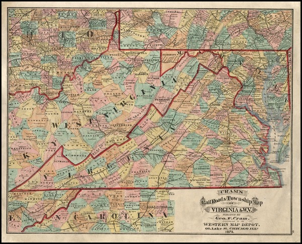 74-Mid-Atlantic and Southeast Map By George F. Cram