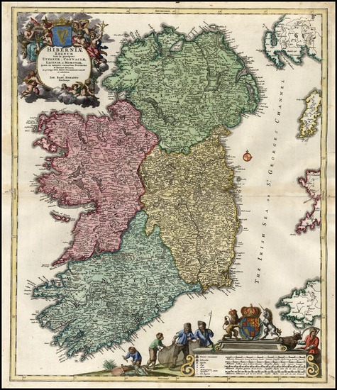 6-Ireland Map By Johann Baptist Homann