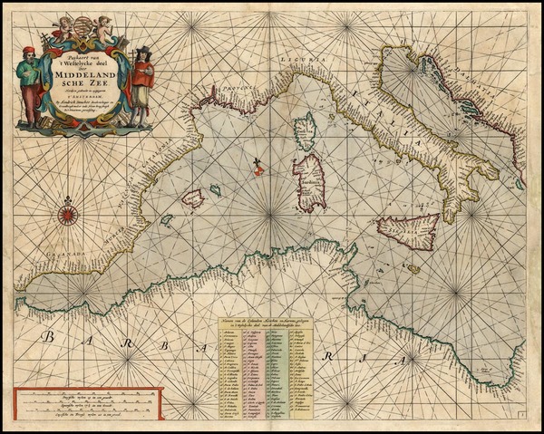 79-Europe, Europe, Italy, Mediterranean and Balearic Islands Map By Hendrick Doncker