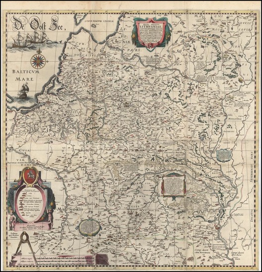 37-Europe, Poland, Russia and Baltic Countries Map By Willem Janszoon Blaeu / Hessel Gerritsz