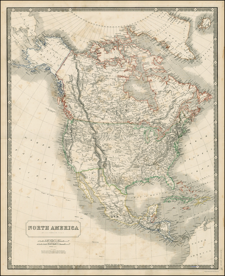 18-North America Map By W. & A.K. Johnston