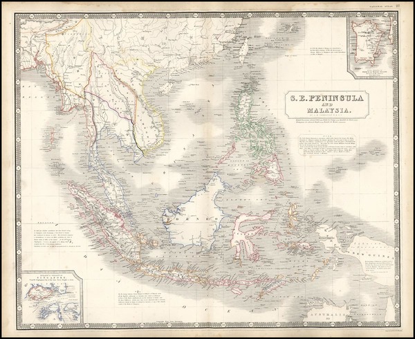 51-Asia, Southeast Asia and Philippines Map By W. & A.K. Johnston