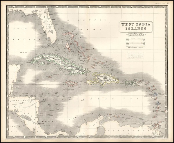 55-Southeast and Caribbean Map By W. & A.K. Johnston