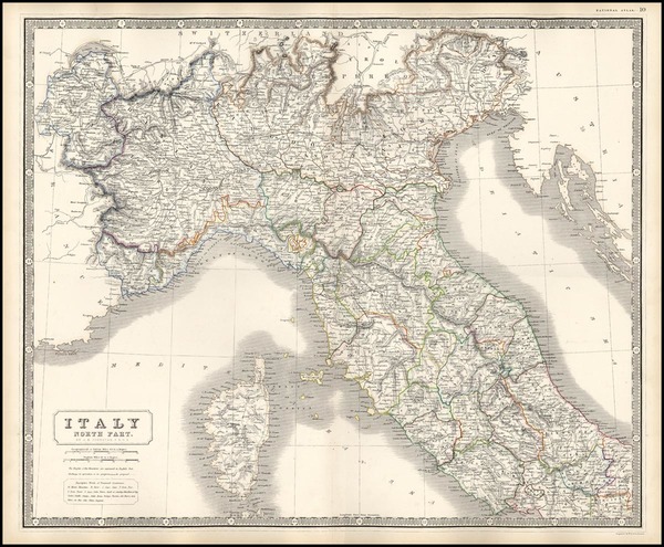 38-Europe, Italy and Balearic Islands Map By W. & A.K. Johnston