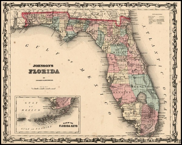 37-Southeast Map By Alvin Jewett Johnson  &  Ross C. Browning