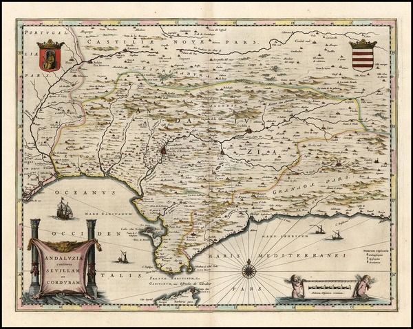 68-Europe and Spain Map By Willem Janszoon Blaeu