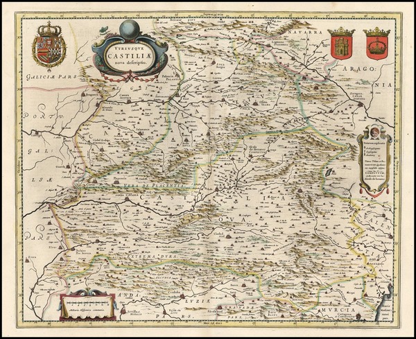 8-Spain Map By Willem Janszoon Blaeu