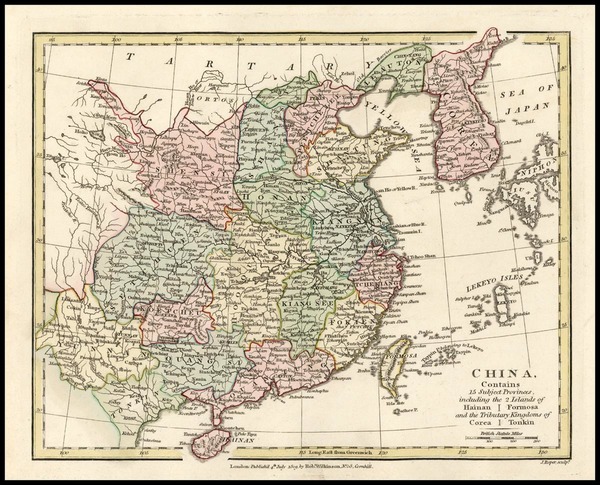 66-Asia, China, Japan and Korea Map By Robert Wilkinson