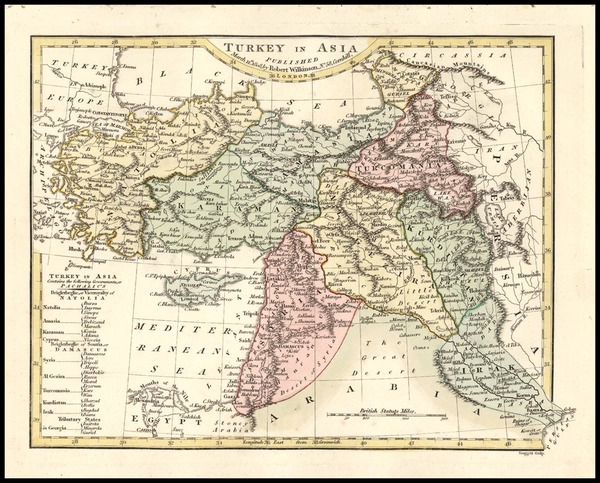 43-Middle East and Turkey & Asia Minor Map By Robert Wilkinson