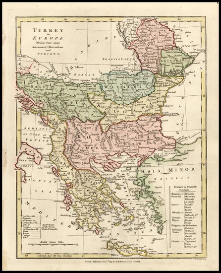 89-Europe, Balkans, Turkey, Mediterranean and Greece Map By Robert Wilkinson