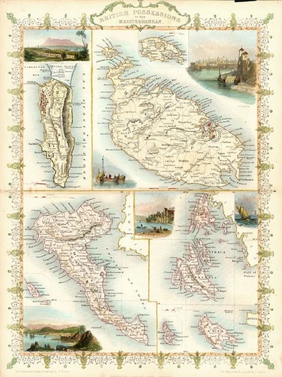 84-Europe, Mediterranean, Africa and Balearic Islands Map By John Tallis