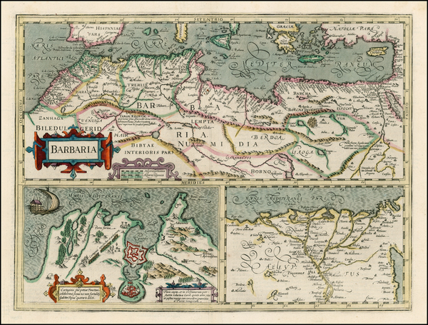 67-North Africa Map By Henricus Hondius