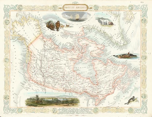 89-World, Polar Maps, Alaska, South America, America and Canada Map By John Tallis