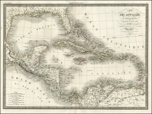 8-Southeast, Texas, Caribbean and Central America Map By Alexandre Emile Lapie