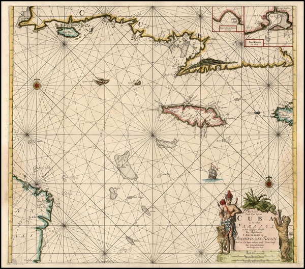 30-Caribbean Map By Johannes Van Keulen