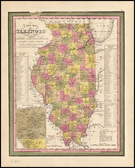 18-Midwest Map By Samuel Augustus Mitchell