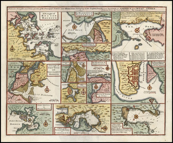 82-United States, Southeast and Caribbean Map By Emanuel Bowen