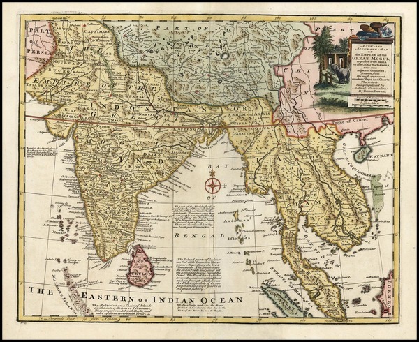 56-Asia, India, Southeast Asia and Central Asia & Caucasus Map By Emanuel Bowen