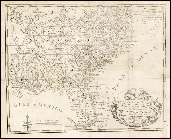 88-United States, Mid-Atlantic, South and Southeast Map By Cornelius Tiebout