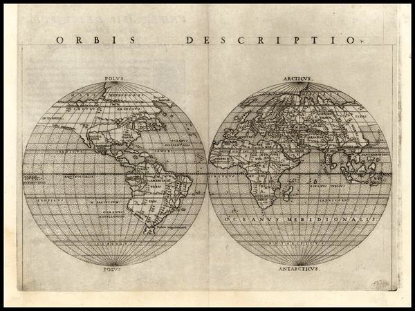 17-World and World Map By Girolamo Ruscelli