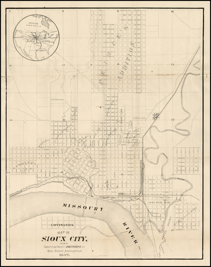 86-Iowa Map By Sioux City Engraving Company