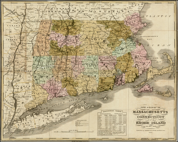 18-New England Map By Andrus  &  Judd