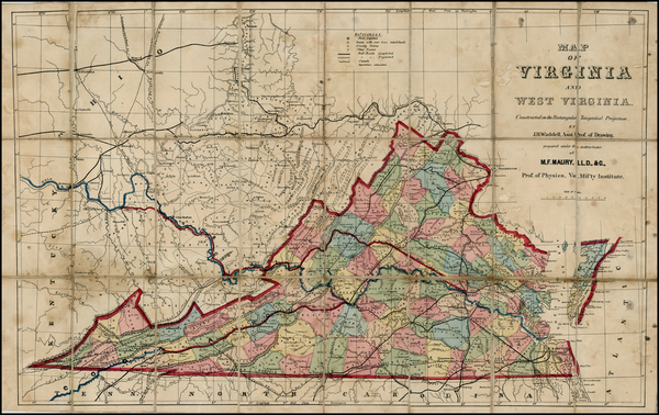 39-Mid-Atlantic and Southeast Map By Matthew Fontaine Maury - James H. Waddell