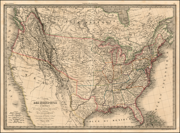 88-United States and Texas Map By Alexandre Emile Lapie