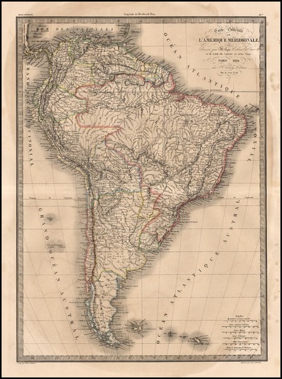 96-South America Map By Alexandre Emile Lapie