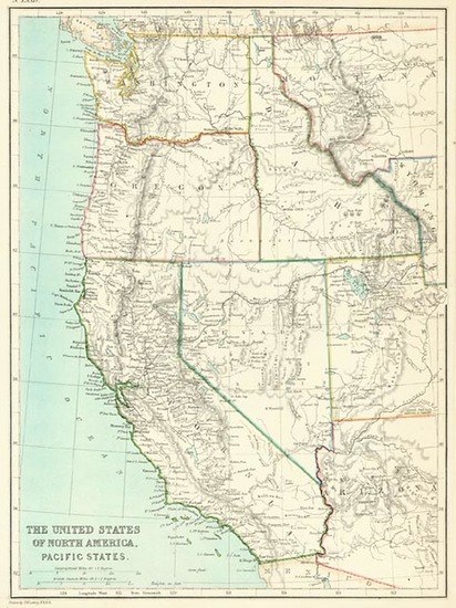 45-Rocky Mountains and California Map By Blackie & Son