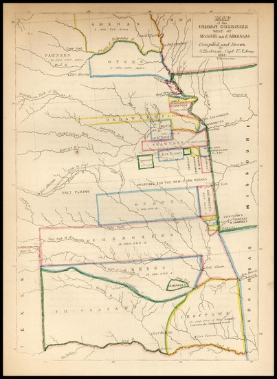 100-Plains Map By Henry Schoolcraft